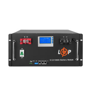 Акумулятор LP LiFePO4 48V (51,2V) - 100 Ah (5120Wh) (Smart BMS 100A) з LCD RM LP20330 фото