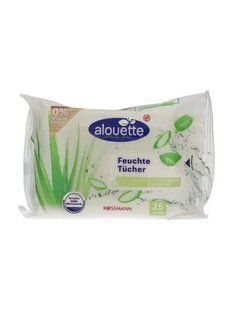 Вологі серветки Alouette з алое вера 25 шт 000014 фото