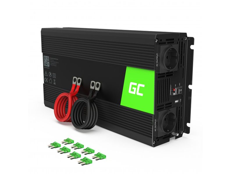 Перетворювач напруги інвертор Green Cell 24V на 230V 1500W/3000W 19261 фото