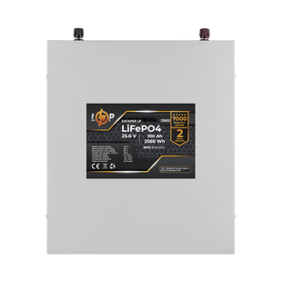 Акумулятор LP LiFePO4 25,6V - 100 Ah (2560Wh) (BMS 80A/40А) метал 23602 фото