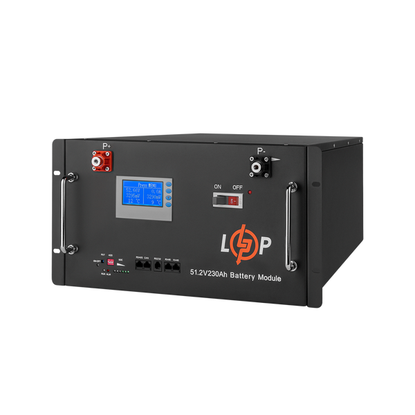 Аккумулятор LP LiFePO4 48V (51,2V) - 230 Ah (11776Wh) (Smart BMS 200A) с LCD RM LP20331 фото
