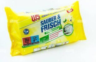 Вологі серветки для прибирання W5 Feuchte Allzwecktucher Sauber&Frisch Zitronenfrische 80шт 000024 фото