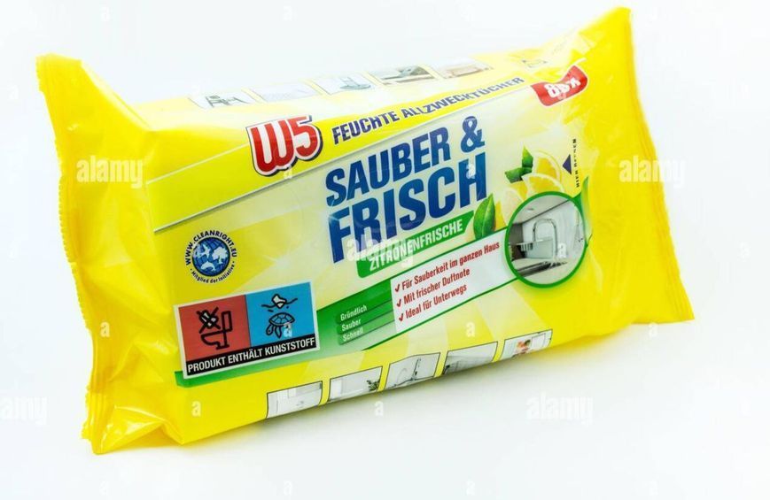 Вологі серветки для прибирання W5 Feuchte Allzwecktucher Sauber&Frisch Zitronenfrische 80шт 000024 фото Вологі серветки для прибирання W5 Feuchte Allzwecktucher Sauber&Frisch Zitronenfrische 80шт 000024 фото