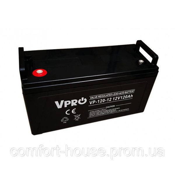 Акумулятор для ДБЖ Volt Polska VPRO 120 Ah 12V AGM VRLA (6AKUAGM120) VPRO 120 Ah фото