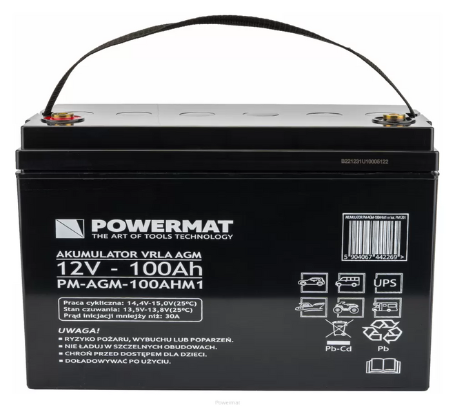 Акумулятор для ДБЖ Powermat PM-AGM-100AHM1 PM-AGM-100AHM1 фото