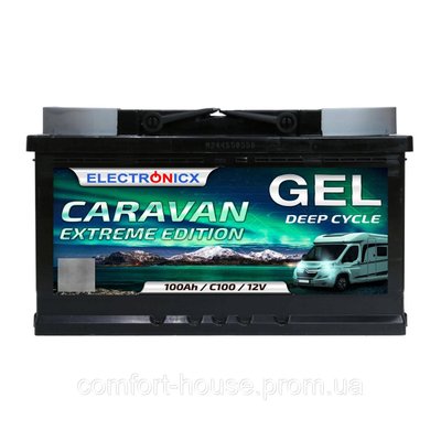 Гелевий акумулятор Electronicx Caravan Німеччина 100ah 12v Extreme Edition GelBatterie GEL-100-AH фото