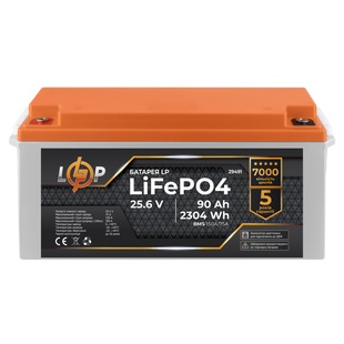 Акумулятор LP LiFePO4 для ДБЖ 24V (25,6V) - 90 Ah (2304Wh) (BMS 150A/75А) пластик LP29491 фото
