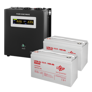 Комплект резервного живлення LP (LogicPower) ДБЖ + гелева батарея (UPS W1500 + АКБ GL 2400W) 19801 фото
