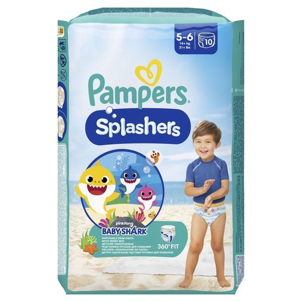 Підгузки Pampers для плавання Splashers Розмір 5-6 (14+ кг) 10 шт 333 фото