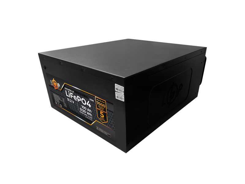 Акумулятор LP LiFePO4 51,2V - 100 Ah (5120Wh) (Smart BMS 200A/100А) з LCD метал Smart RM 23988 фото