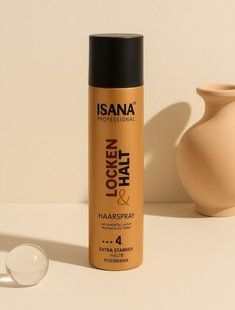 Лак для волосся Isana Professional Locken & Halt 250 мл, екстра сильна фіксація 4, локони та об єм з доглядом 217 фото