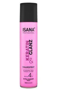 Лак для волосся Isana Professional Keratin & Glanz 250 мл, сильна фіксація 4, блиск і об єм з кератином 220 фото