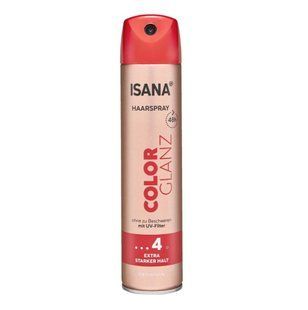 Лак для волосся Isana Colour Shine 250 мл, сильна фіксація 4, блиск і УФ-захист для фарбованого волосся 227 фото